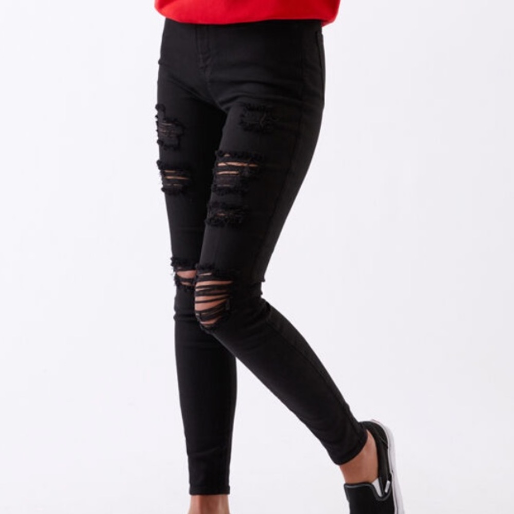 Black Ripped High Waisted Jeggings